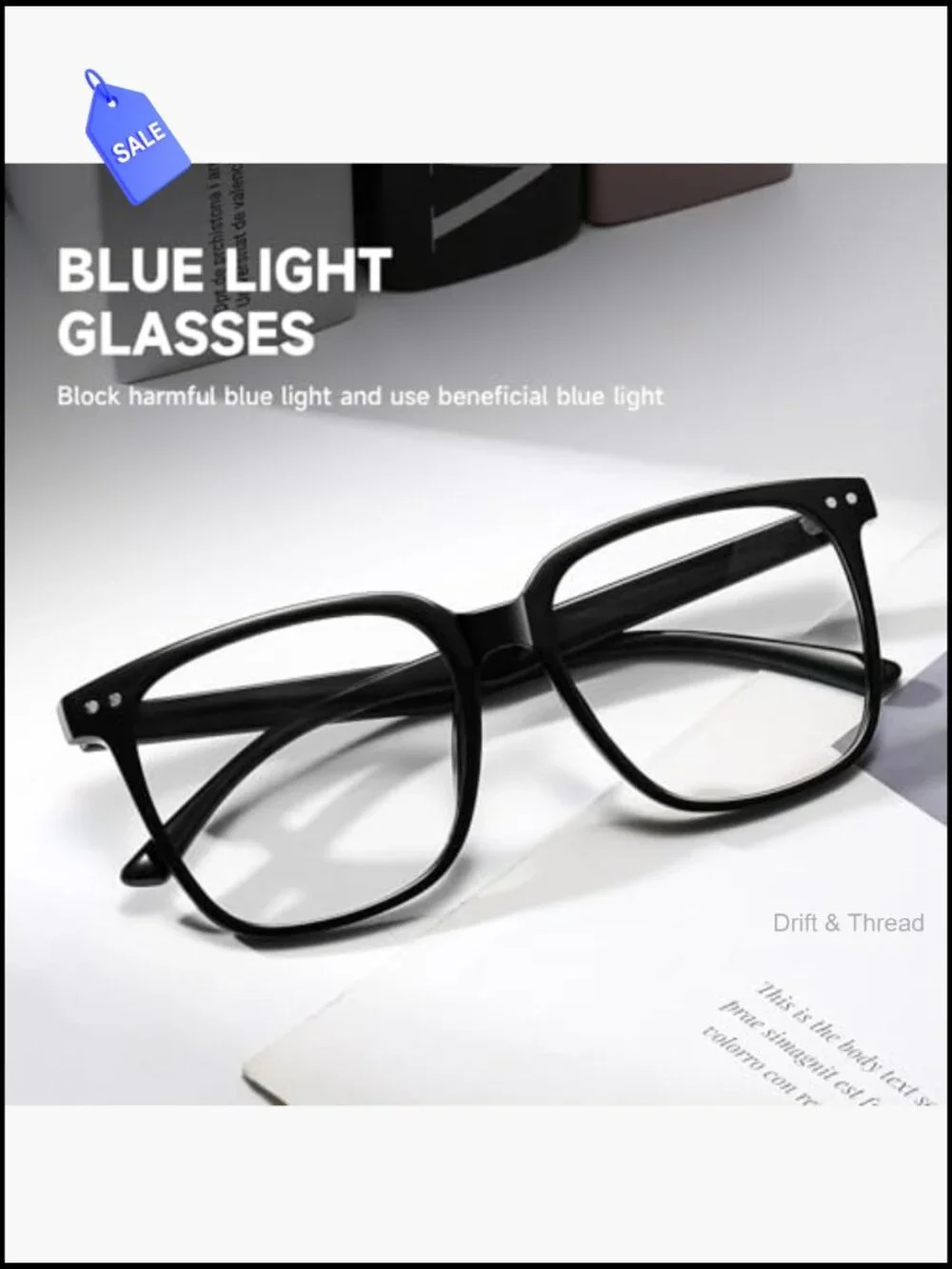 Oversized Square Blue Light Blocking Glasses for Women Men Anti Glare Computer